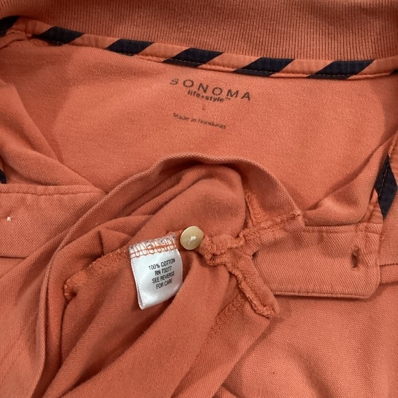 SONOMA short sleeve polo woman’s size large dark peach color thicker mat… - Picture 12 of 14